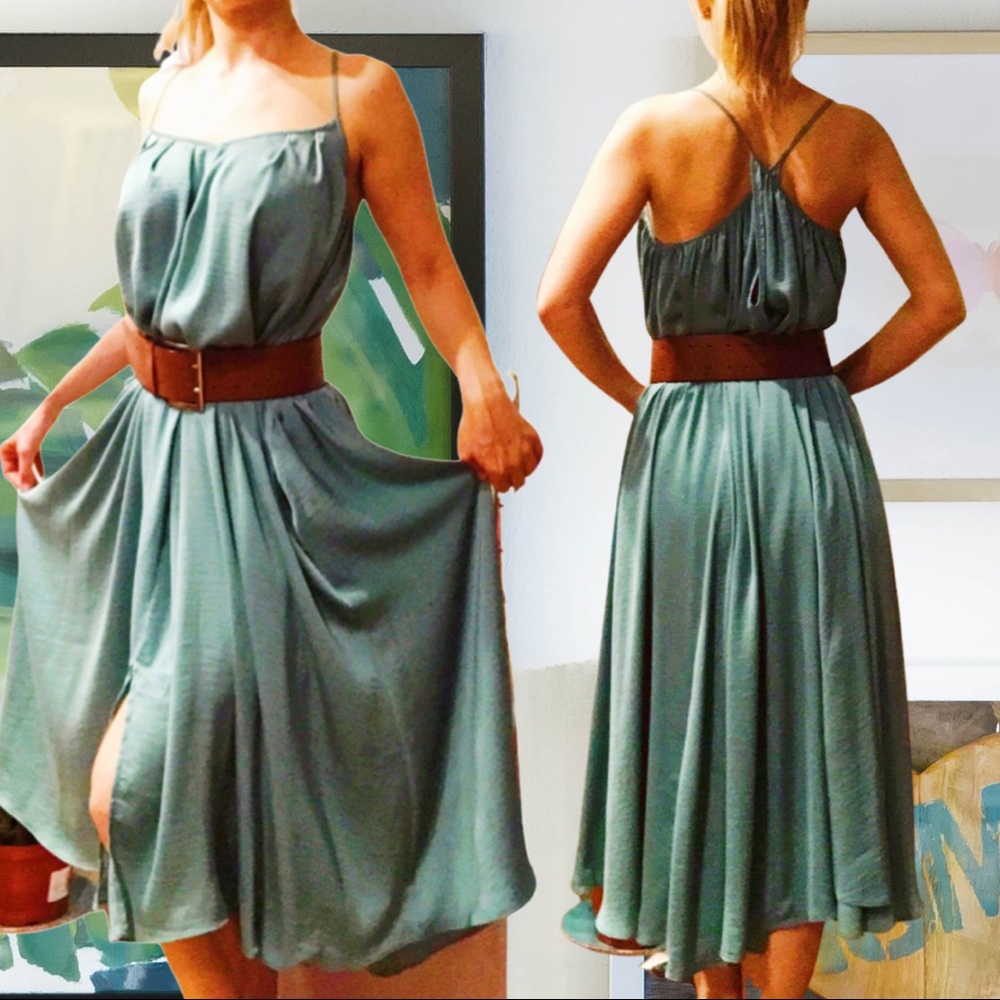 Banana Republic Olive Tunic Satin Slip Dress